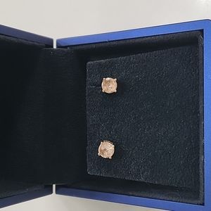 Morganite stud earrings 18kt gold over sterling silver